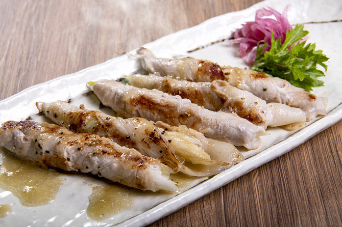 豚バラ肉のネギ巻き